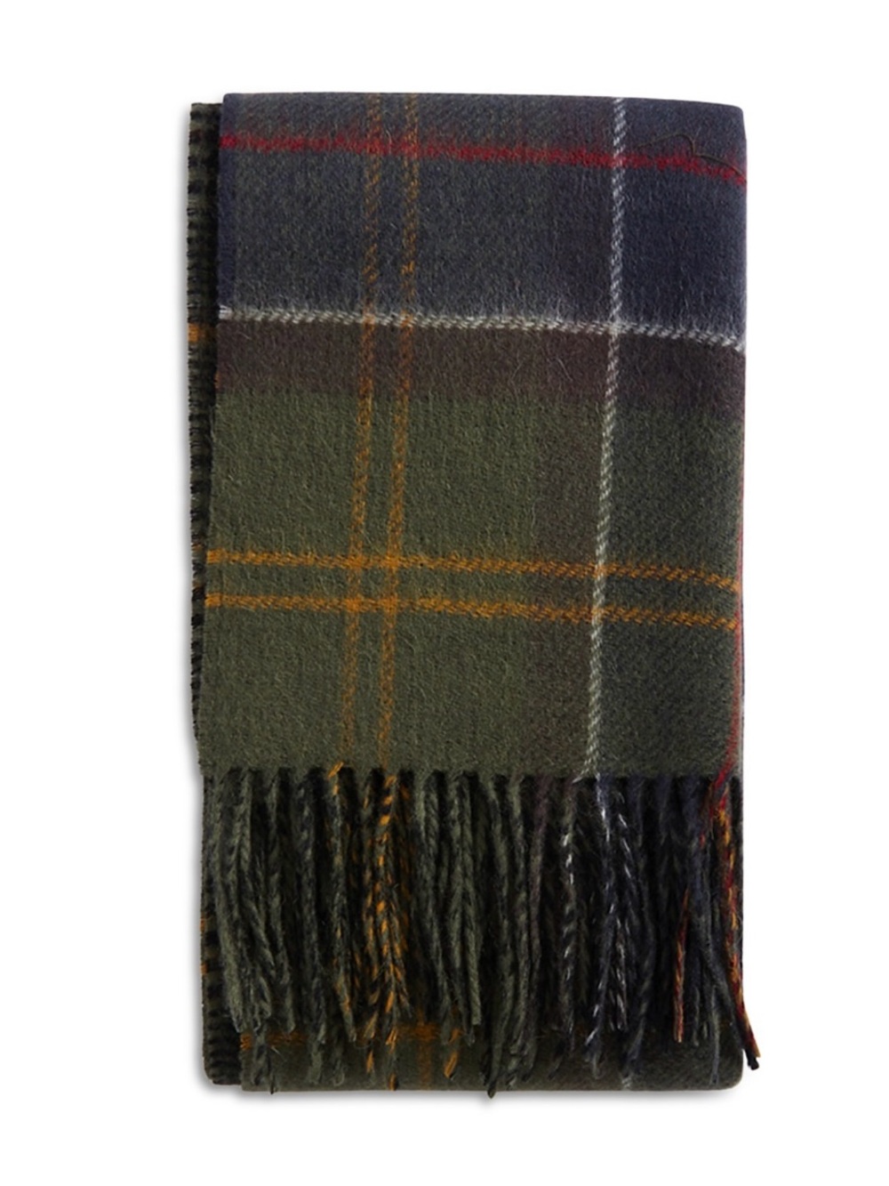Barbour unisex Plaid Wool Scarf reversible new 100% Lamb wool